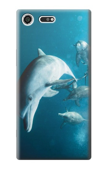 W3878 Dolphin Hard Case and Leather Flip Case For Sony Xperia XZ Premium