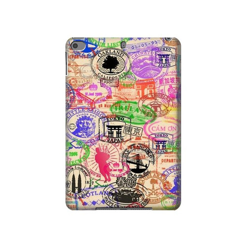 W3904 Travel Stamps Tablet Hard Case For iPad mini 4, iPad mini 5, iPad mini 5 (2019)