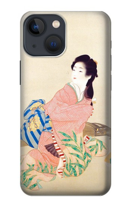 W0889 Japan Art Kimono Hard Case and Leather Flip Case For iPhone 14