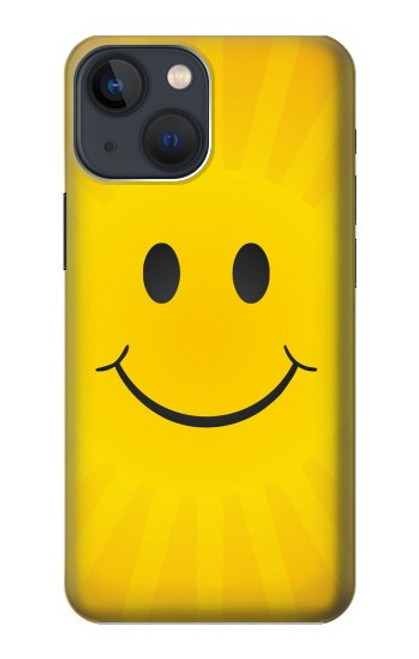 W1146 Yellow Sun Smile Hard Case and Leather Flip Case For iPhone 14