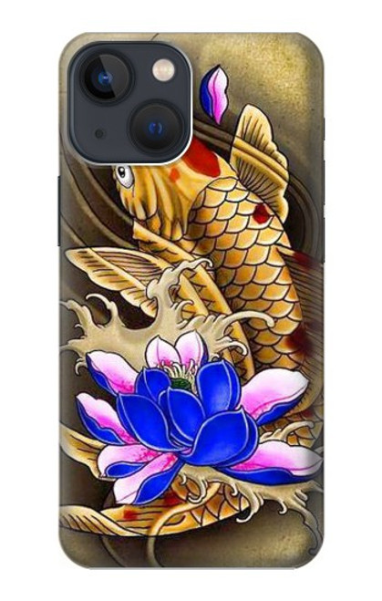 W1604 Carp Koi Fish Japanese Tattoo Hard Case and Leather Flip Case For iPhone 14