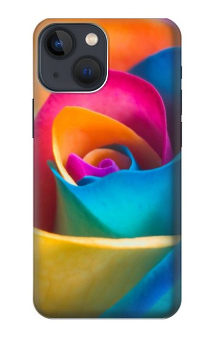 W1671 Rainbow Colorful Rose Hard Case and Leather Flip Case For iPhone 14