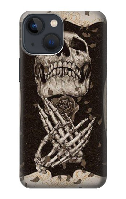 W1676 Skull Rose Hard Case and Leather Flip Case For iPhone 14