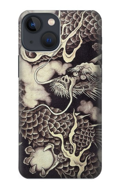 W2719 Japan Painting Dragon Hard Case and Leather Flip Case For iPhone 14