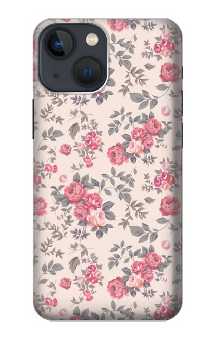 W3095 Vintage Rose Pattern Hard Case and Leather Flip Case For iPhone 14