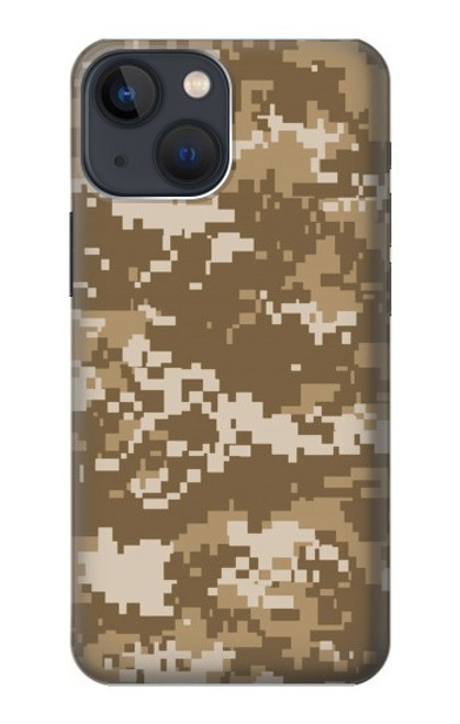 W3294 Army Desert Tan Coyote Camo Camouflage Hard Case and Leather Flip Case For iPhone 14