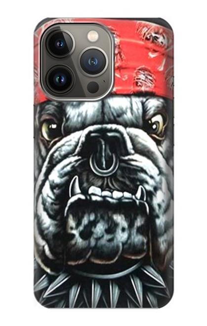 W0100 Bulldog American Football Hard Case and Leather Flip Case For iPhone 14 Pro