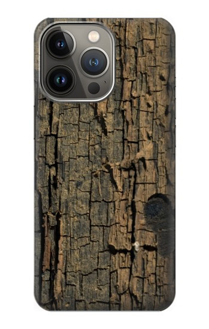 W0598 Wood Graphic Printed Hard Case and Leather Flip Case For iPhone 14 Pro