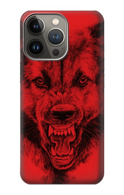 W1090 Red Wolf Hard Case and Leather Flip Case For iPhone 14 Pro