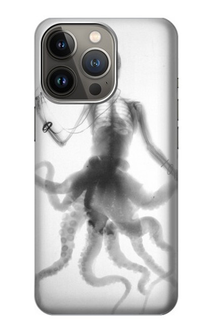 W1432 Skull Octopus X-ray Hard Case and Leather Flip Case For iPhone 14 Pro