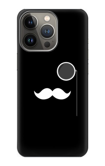 W1946 Sir Mustache Minimalism Hard Case and Leather Flip Case For iPhone 14 Pro