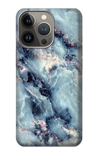 W2689 Blue Marble Texture Graphic Printed Hard Case and Leather Flip Case For iPhone 14 Pro