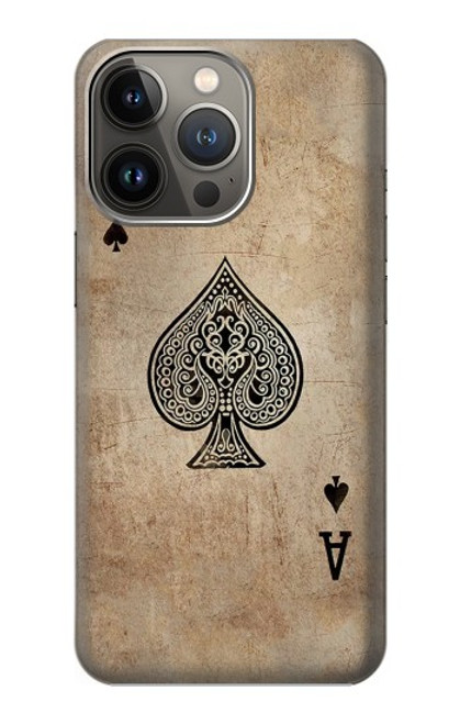 W2928 Vintage Spades Ace Card Hard Case and Leather Flip Case For iPhone 14 Pro