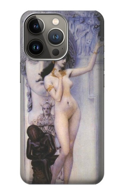 W3353 Gustav Klimt Allegory of Sculpture Hard Case and Leather Flip Case For iPhone 14 Pro