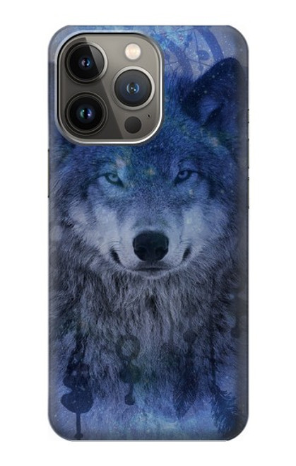 W3410 Wolf Dream Catcher Hard Case and Leather Flip Case For iPhone 14 Pro