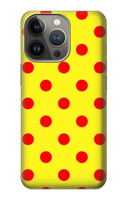 W3526 Red Spot Polka Dot Hard Case and Leather Flip Case For iPhone 14 Pro