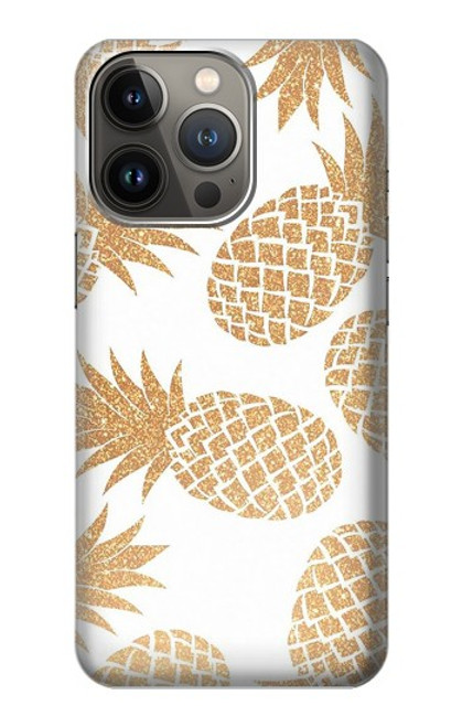 W3718 Seamless Pineapple Hard Case and Leather Flip Case For iPhone 14 Pro