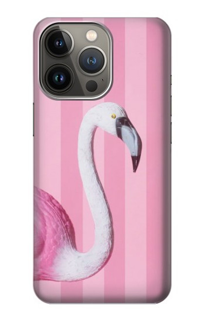 W3805 Flamingo Pink Pastel Hard Case and Leather Flip Case For iPhone 14 Pro