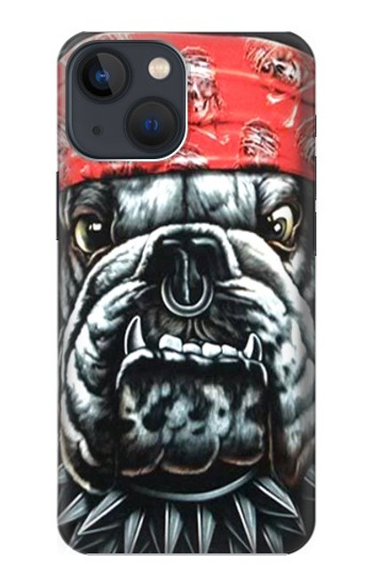 W0100 Bulldog American Football Hard Case and Leather Flip Case For iPhone 14 Plus