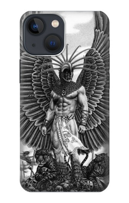 W1235 Aztec Warrior Hard Case and Leather Flip Case For iPhone 14 Plus