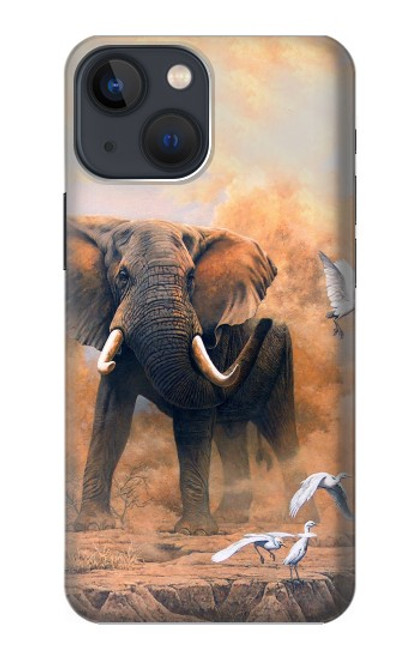 W1292 Dusty Elephant Egrets Hard Case and Leather Flip Case For iPhone 14 Plus