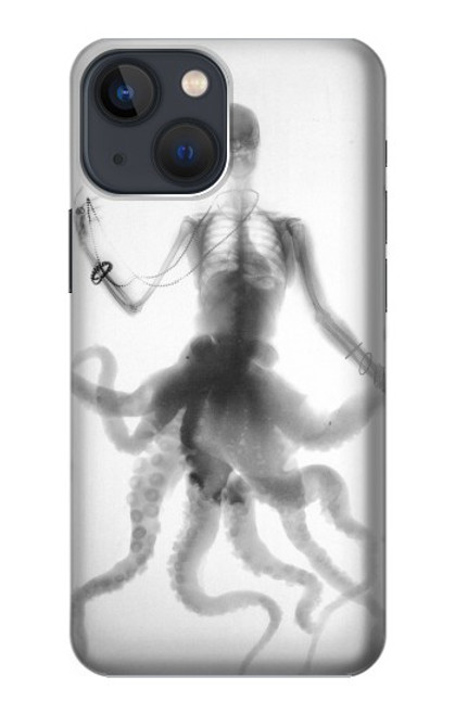 W1432 Skull Octopus X-ray Hard Case and Leather Flip Case For iPhone 14 Plus