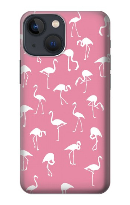 W2858 Pink Flamingo Pattern Hard Case and Leather Flip Case For iPhone 14 Plus