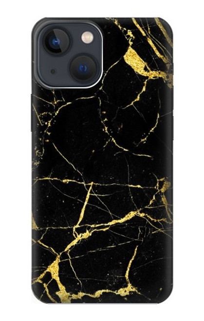 W2896 Gold Marble Graphic Printed Hard Case and Leather Flip Case For iPhone 14 Plus