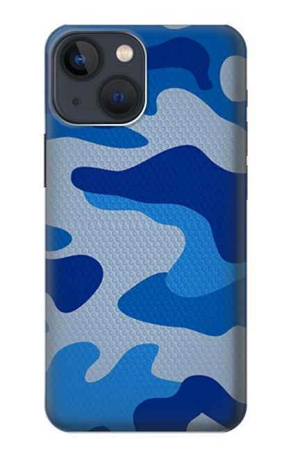 W2958 Army Blue Camo Camouflage Hard Case and Leather Flip Case For iPhone 14 Plus