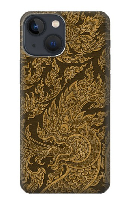 W3382 Thai Art Naga Hard Case and Leather Flip Case For iPhone 14 Plus