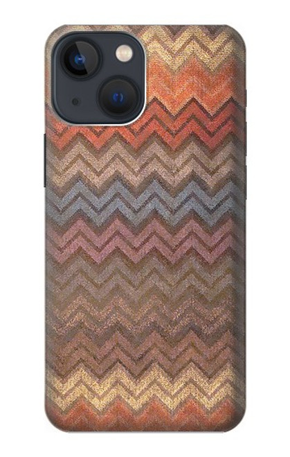 W3752 Zigzag Fabric Pattern Graphic Printed Hard Case and Leather Flip Case For iPhone 14 Plus
