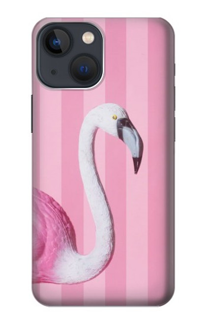 W3805 Flamingo Pink Pastel Hard Case and Leather Flip Case For iPhone 14 Plus