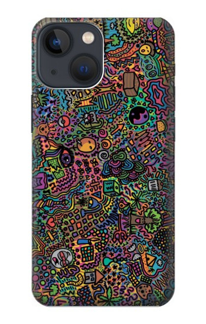 W3815 Psychedelic Art Hard Case and Leather Flip Case For iPhone 14 Plus