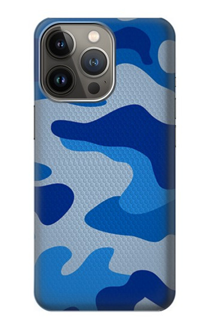 W2958 Army Blue Camo Camouflage Hard Case and Leather Flip Case For iPhone 14 Pro Max