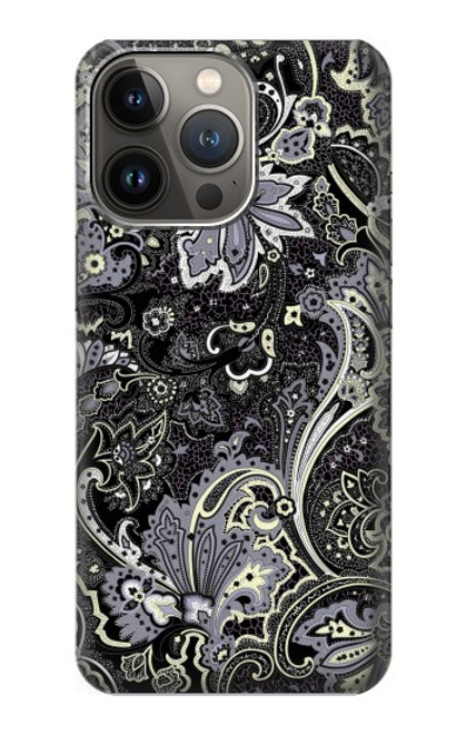 W3251 Batik Flower Pattern Hard Case and Leather Flip Case For iPhone 14 Pro Max