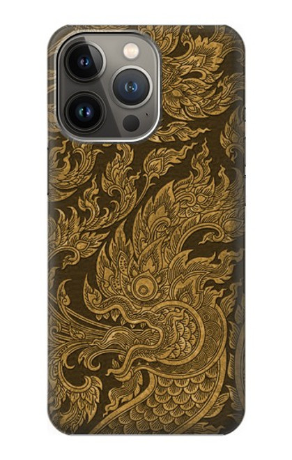 W3382 Thai Art Naga Hard Case and Leather Flip Case For iPhone 14 Pro Max