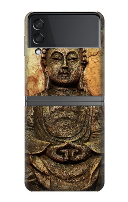 W0344 Buddha Rock Carving Hard Case For Samsung Galaxy Z Flip 4