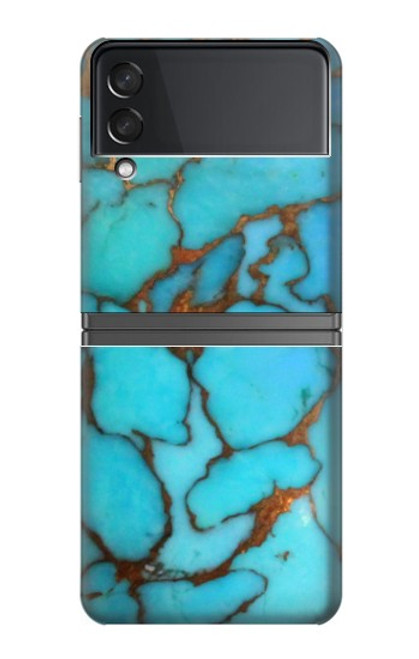 W2685 Aqua Turquoise Gemstone Graphic Printed Hard Case For Samsung Galaxy Z Flip 4