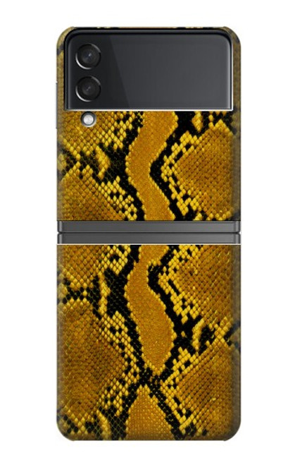 W3365 Yellow Python Skin Graphic Print Hard Case For Samsung Galaxy Z Flip 4