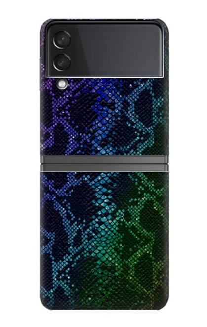 W3366 Rainbow Python Skin Graphic Print Hard Case For Samsung Galaxy Z Flip 4