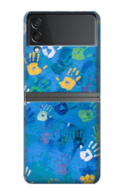 W3403 Hand Print Hard Case For Samsung Galaxy Z Flip 4