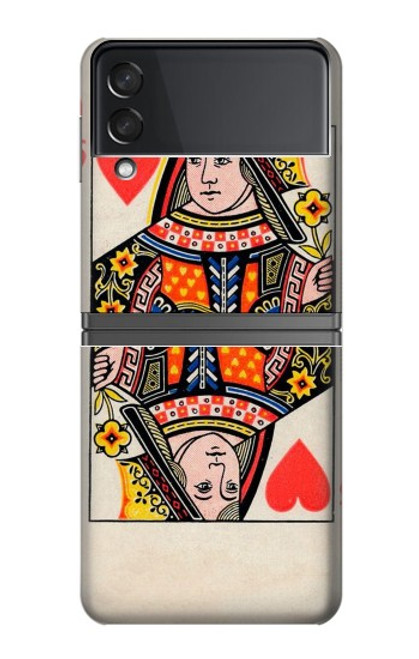 W3429 Queen Hearts Card Hard Case For Samsung Galaxy Z Flip 4