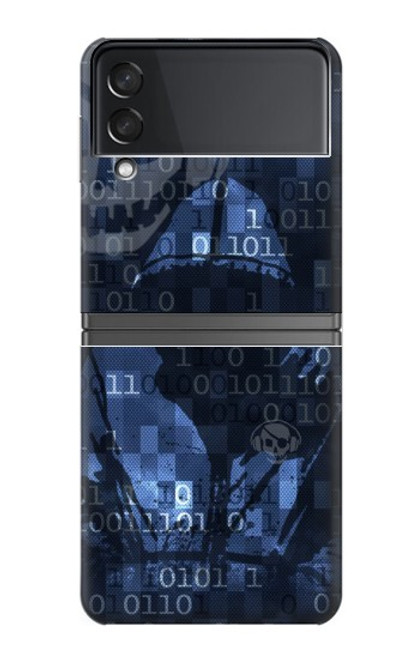 W3431 Digital Code Cyber Hacker Hard Case For Samsung Galaxy Z Flip 4