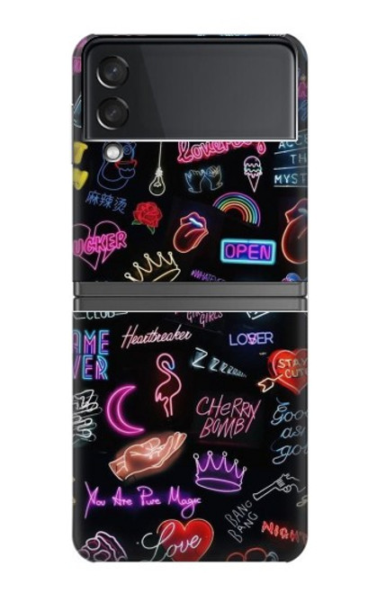 W3433 Vintage Neon Graphic Hard Case For Samsung Galaxy Z Flip 4