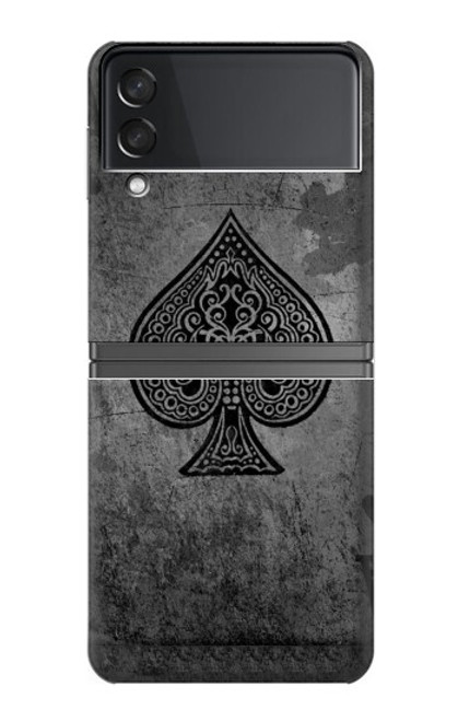 W3446 Black Ace Spade Hard Case For Samsung Galaxy Z Flip 4