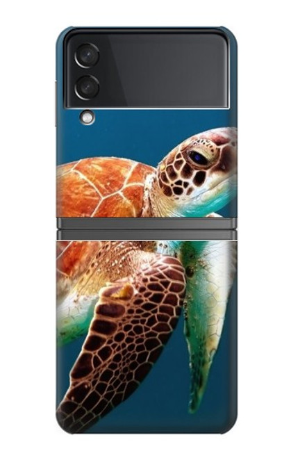 W3497 Green Sea Turtle Hard Case For Samsung Galaxy Z Flip 4