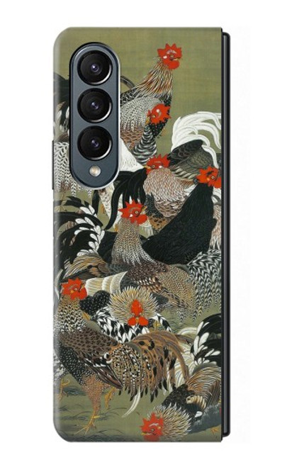 W2699 Ito Jakuchu Rooster Hard Case For Samsung Galaxy Z Fold 4