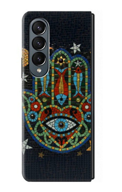 W3175 Hamsa Hand Mosaics Hard Case For Samsung Galaxy Z Fold 4