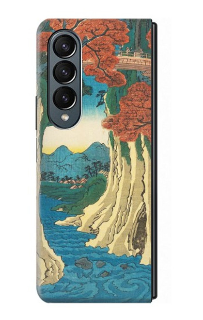 W3348 Utagawa Hiroshige The Monkey Bridge Hard Case For Samsung Galaxy Z Fold 4