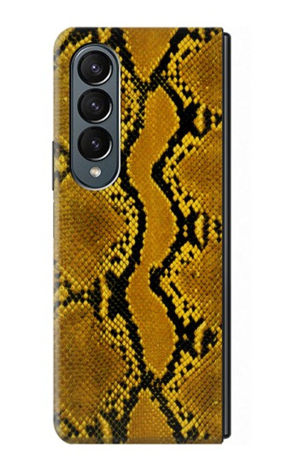 W3365 Yellow Python Skin Graphic Print Hard Case For Samsung Galaxy Z Fold 4